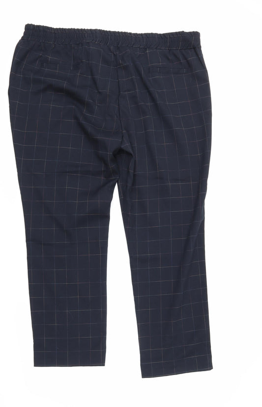 Anna Rose Womens Black Check Trousers Size 20 L27 in