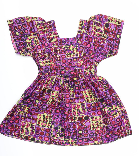 ANNA Womens Multicoloured Geometric A-Line Size 6