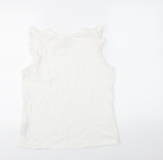 Oasis Womens White Basic Tank Size S
