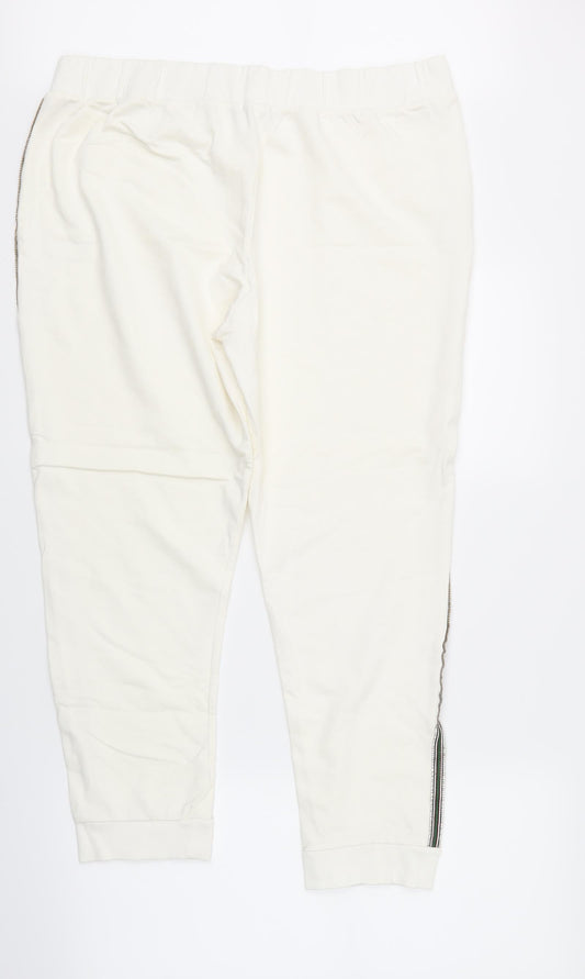 Boohoo Womens White Sweatpants Trousers Size 18 L24 in