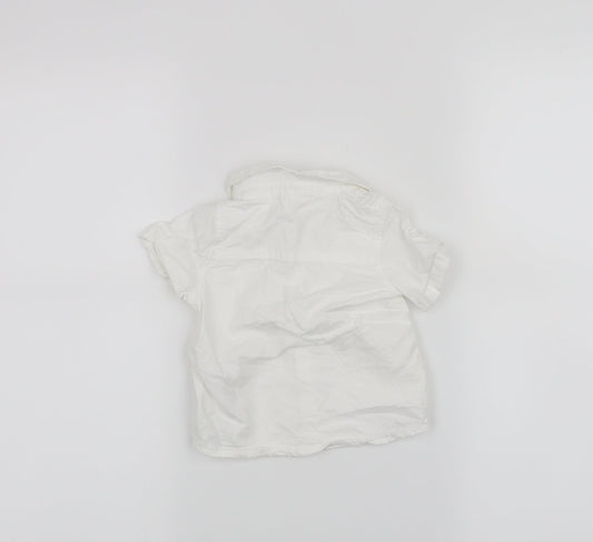 Fred & Flo Boys White Basic Button-Up Size 3-6 Months