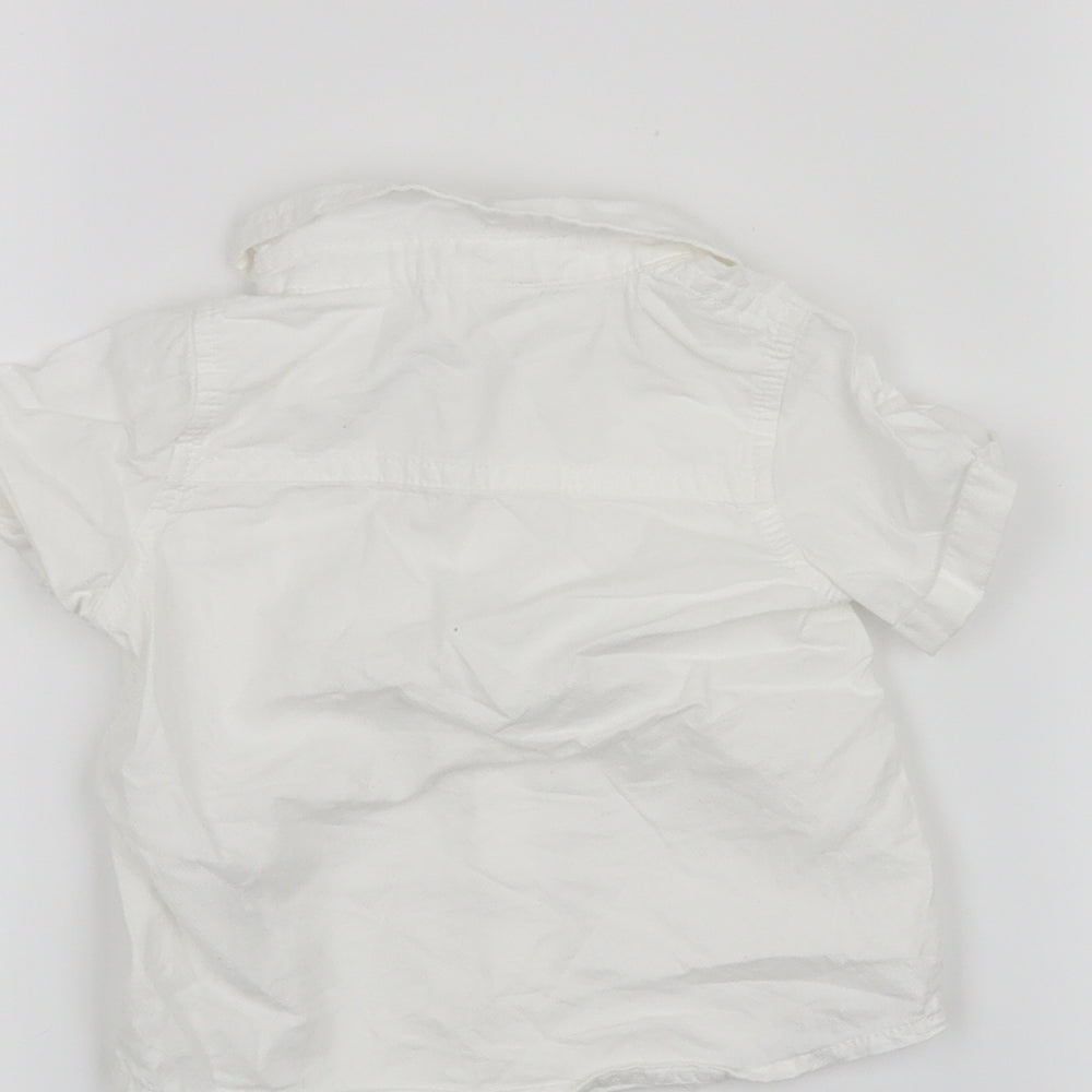 Fred & Flo Boys White Basic Button-Up Size 3-6 Months