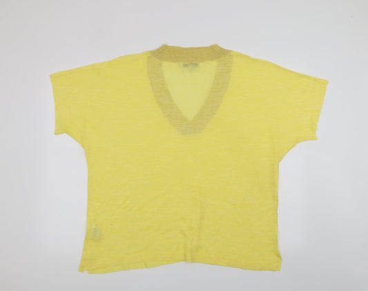 NEXT Womens Yellow Basic T-Shirt Size L