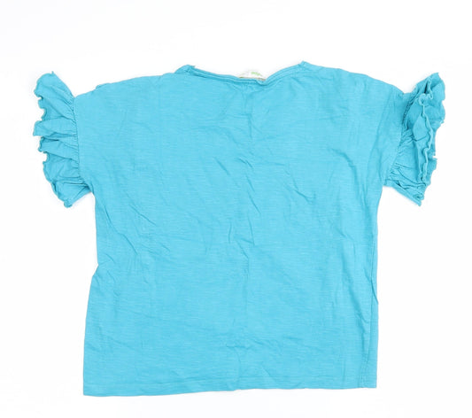 Bossini Girls Blue Floral Basic T-Shirt