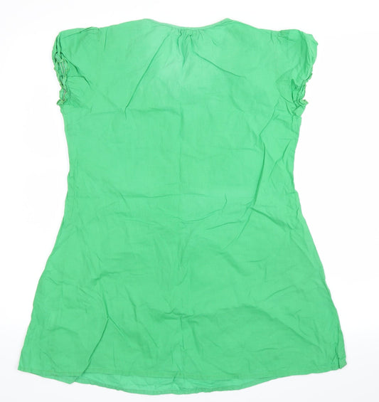 people Womens Green Basic Blouse Size M