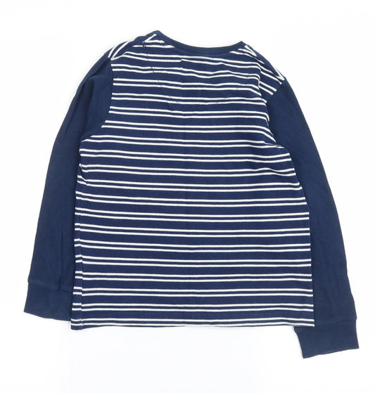 Matalan Boys Blue Striped Pullover Sweatshirt Size 6-7 Years