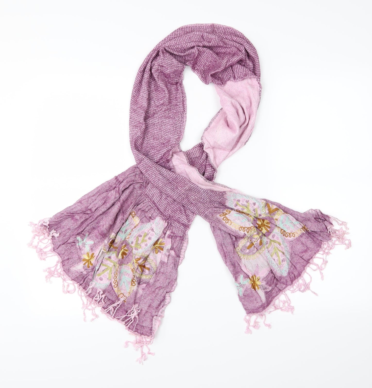 Pre Worn Womens Purple Floral Scarf