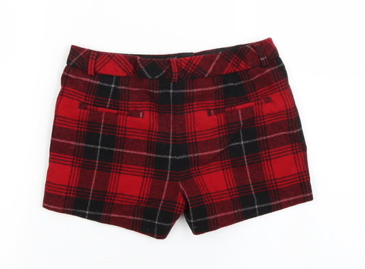 NEXT Girls Red Check Hot Pants Shorts Size 10 Years