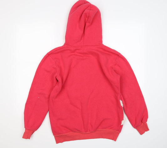 one jumper Womens Pink Jersey Pullover Hoodie Size L - teddy
