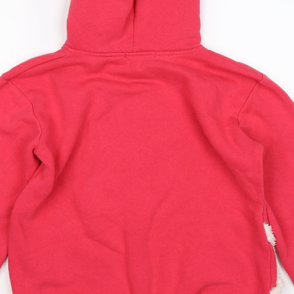 one jumper Womens Pink Jersey Pullover Hoodie Size L - teddy