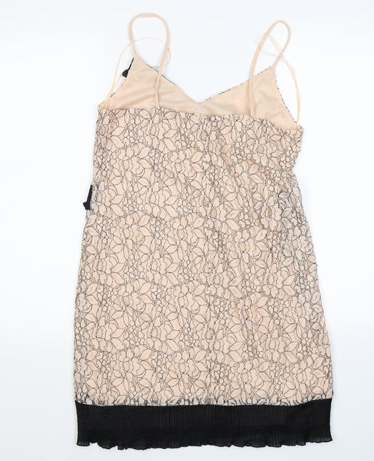 River Island Womens Pink Floral Lace Slip Dress Size 12