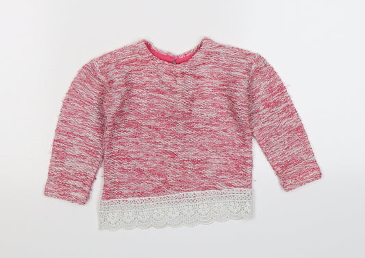 Additional front view of Primark girls’ pink knit jumper, size 3-6, months