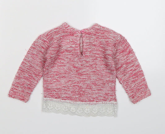 Primark Girls Pink Knit Pullover Jumper Size 3-6 Months