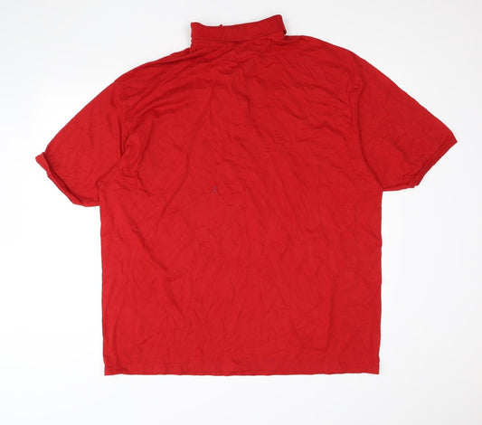 JERZEES Mens Red Polo Size 2XL