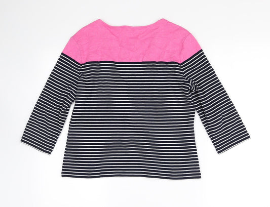 CC Womens Black Striped Pullover Sweatshirt Size M