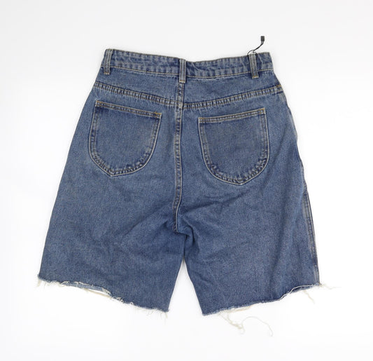 Momokrom Womens Blue Ramie Cut-Off Shorts Size 8
