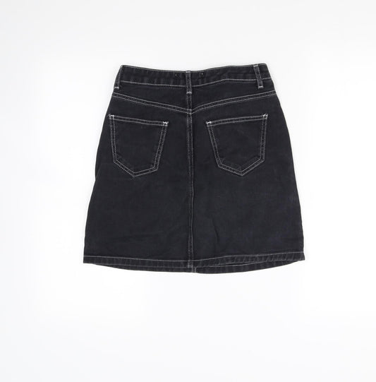 Denim & Co. Womens Black Mini Skirt Size 8