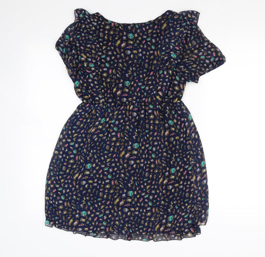 M Butterfly Womens Blue Animal Print Mini Size M
