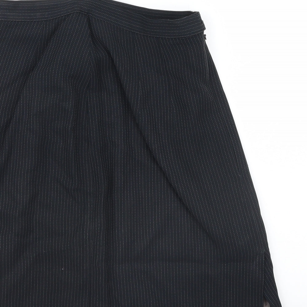 Marks and Spencer Womens Black Striped Straight & Pencil Skirt Size 10