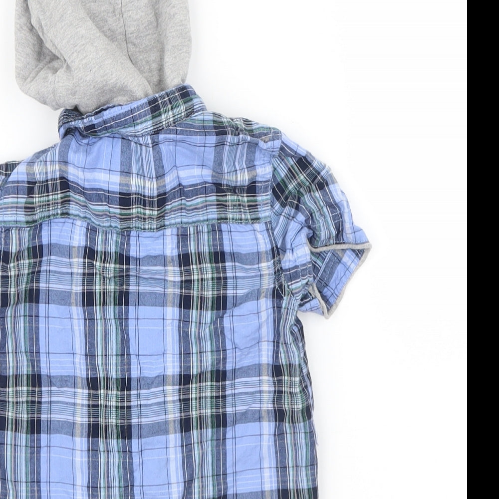 Hadleigh London Boys Blue Check Basic Button-Up Size 18-24 Months