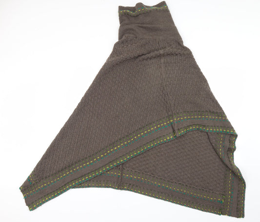 Kliss Womens Brown Knit Jacket Poncho Size S