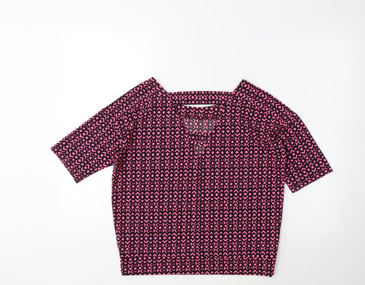 NEXT Womens Pink Geometric Basic T-Shirt Size 6
