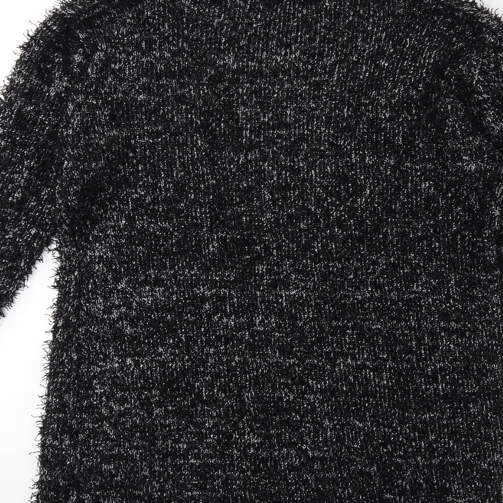 Brand and care label for South women’s black knit cardigan jumper, size UK 14