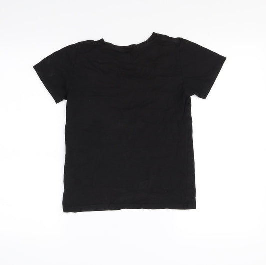 H&M Girls Black Basic T-Shirt Size 9-10 Years
