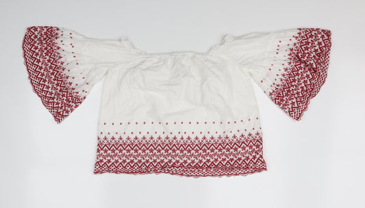 New Look Womens White Basic Blouse Size 12