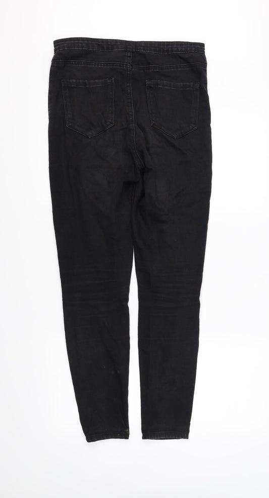 deniem & co Womens Black Straight Jeans Size 12 L32 in