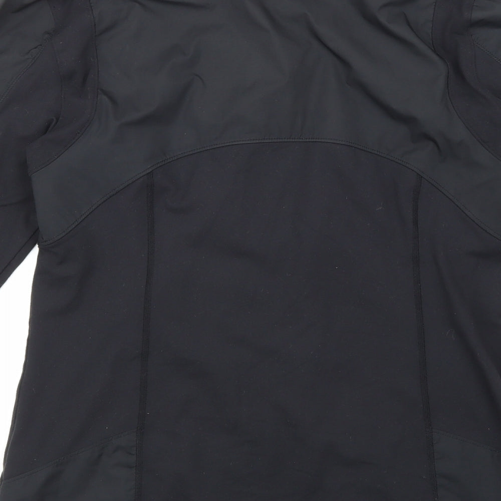 Brand and care label for Kirkland men’s black jacket, size S