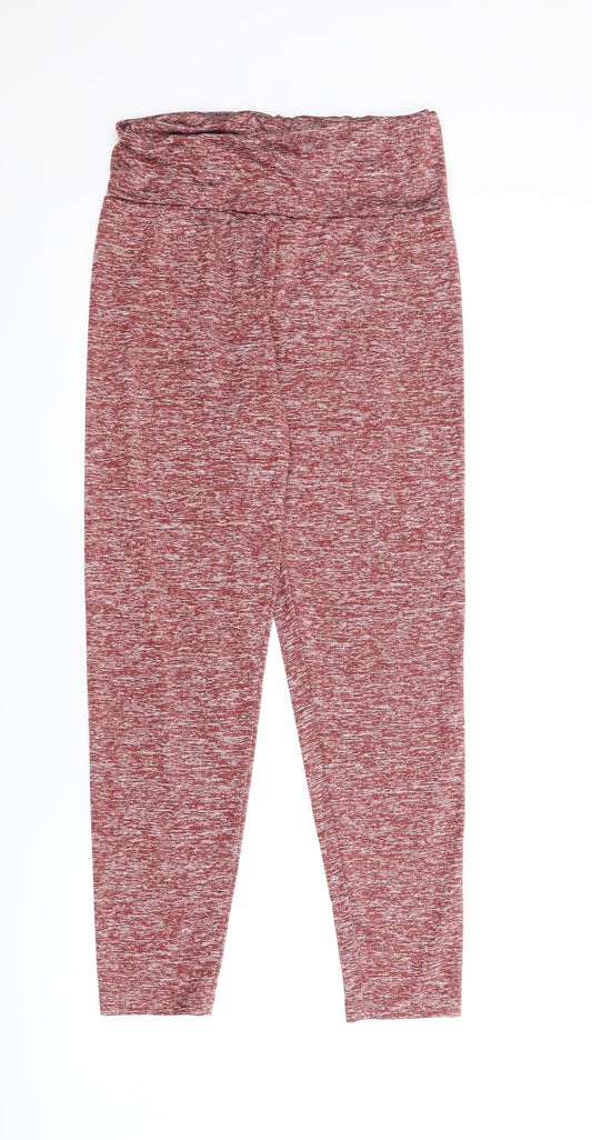 Preworn Womens Red Jogger Leggings Size S L23 in