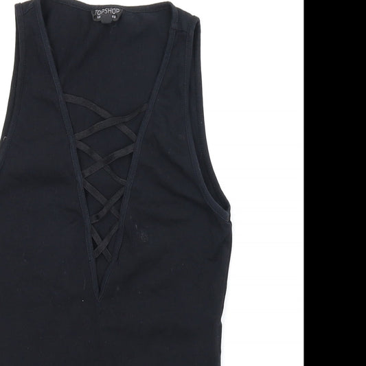Topshop Womens Black Leotard One-Piece Size 8