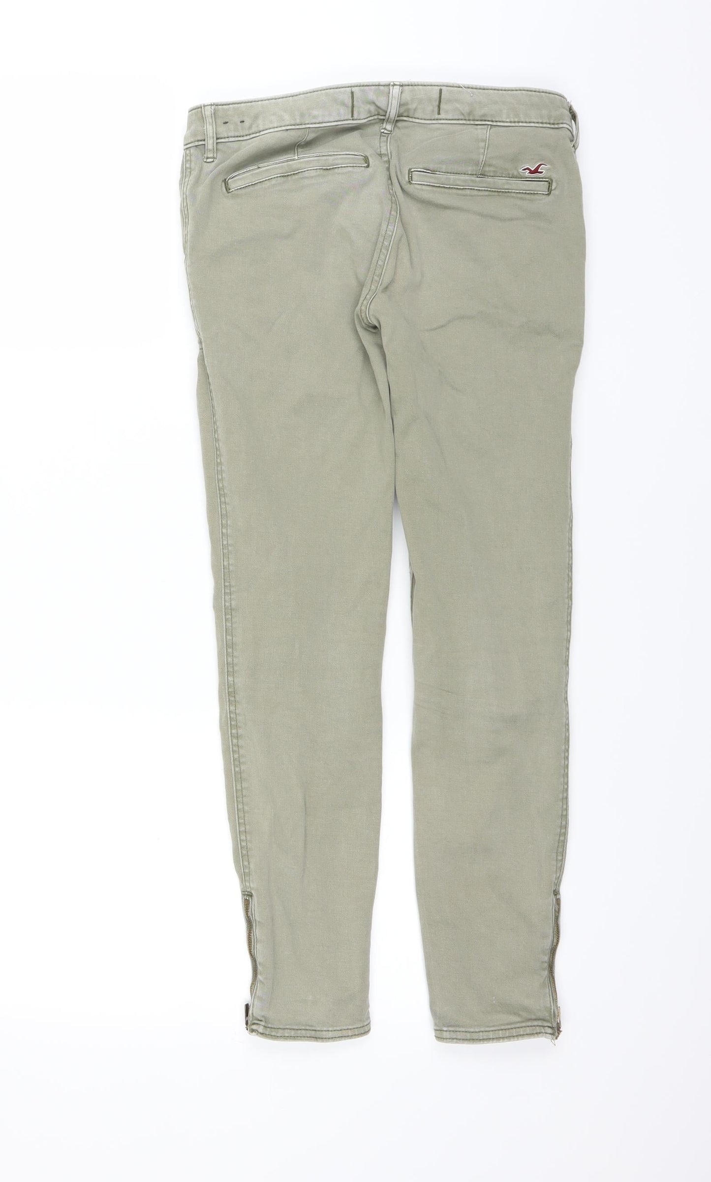 Hollister Womens Green Denim Skinny Jeans Size 26 in L25 in - zip detail