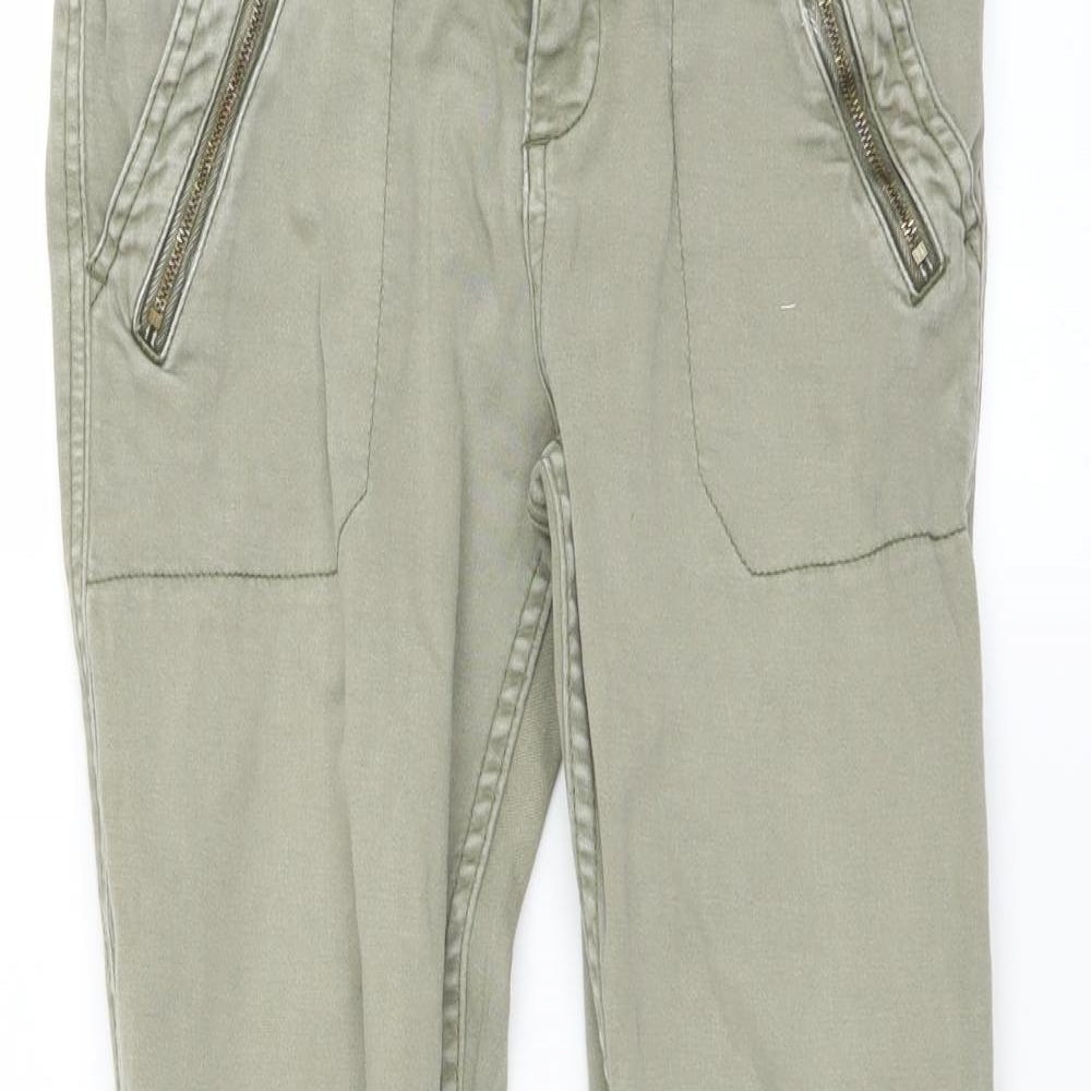 Hollister Womens Green Denim Skinny Jeans Size 26 in L25 in - zip detail