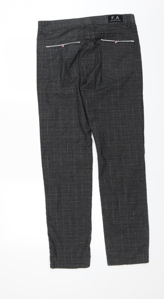 Fashion Apparel Womens Grey Check Trousers Size 34 in L29 in