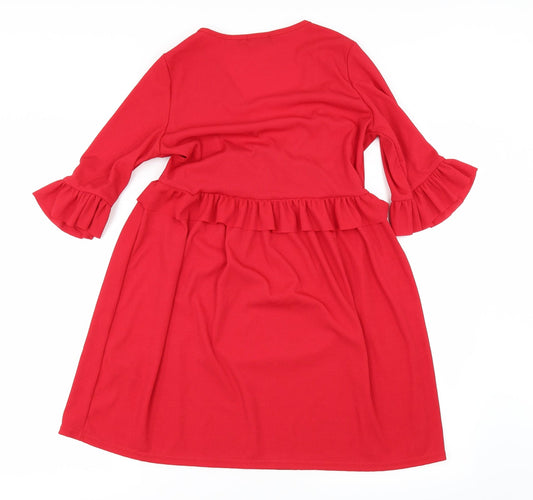 Nasty Gal Womens Red A-Line Size 6