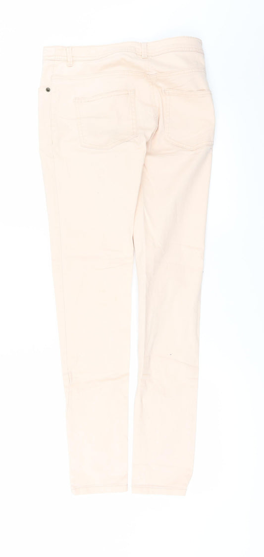 H&M Womens Orange Denim Skinny Jeans Size 4 L28 in