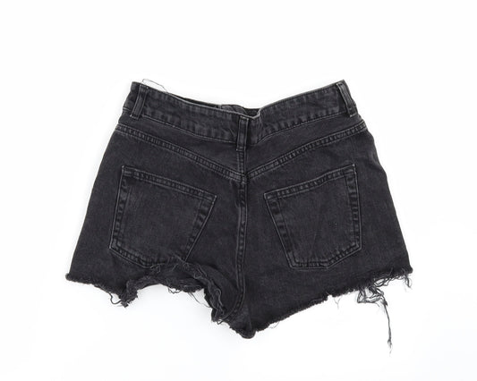 Topshop Womens Black Denim Cut-Off Shorts Size 26