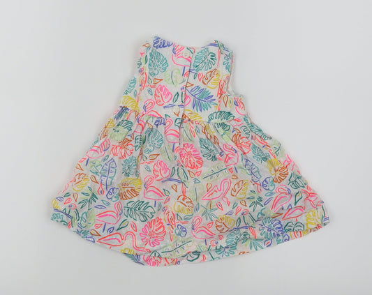 Bluezoo Girls White Floral Skater Dress Size 3-6 Months