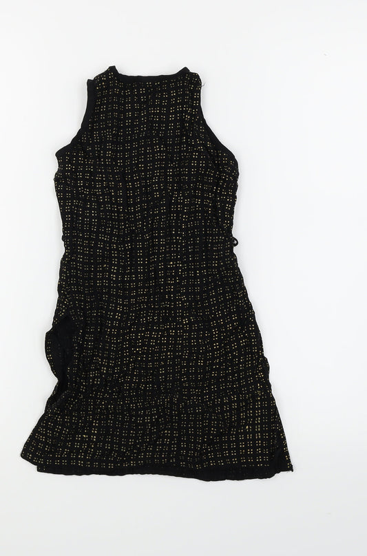 Preworn Girls Black Polka Dot Fit & Flare Size 4-5 Years