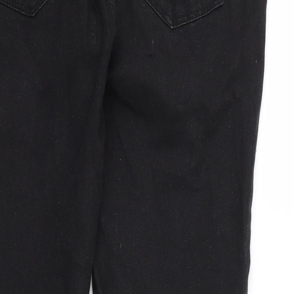 Brand and care label for Denim & Co. women’s black denim skinny jeans, size UK 12, 27-inch leg