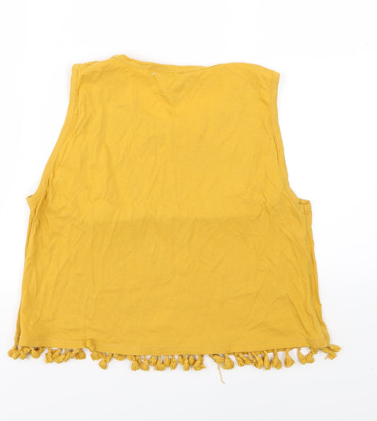New Look Womens Yellow Jersey Basic Tank Size 12
