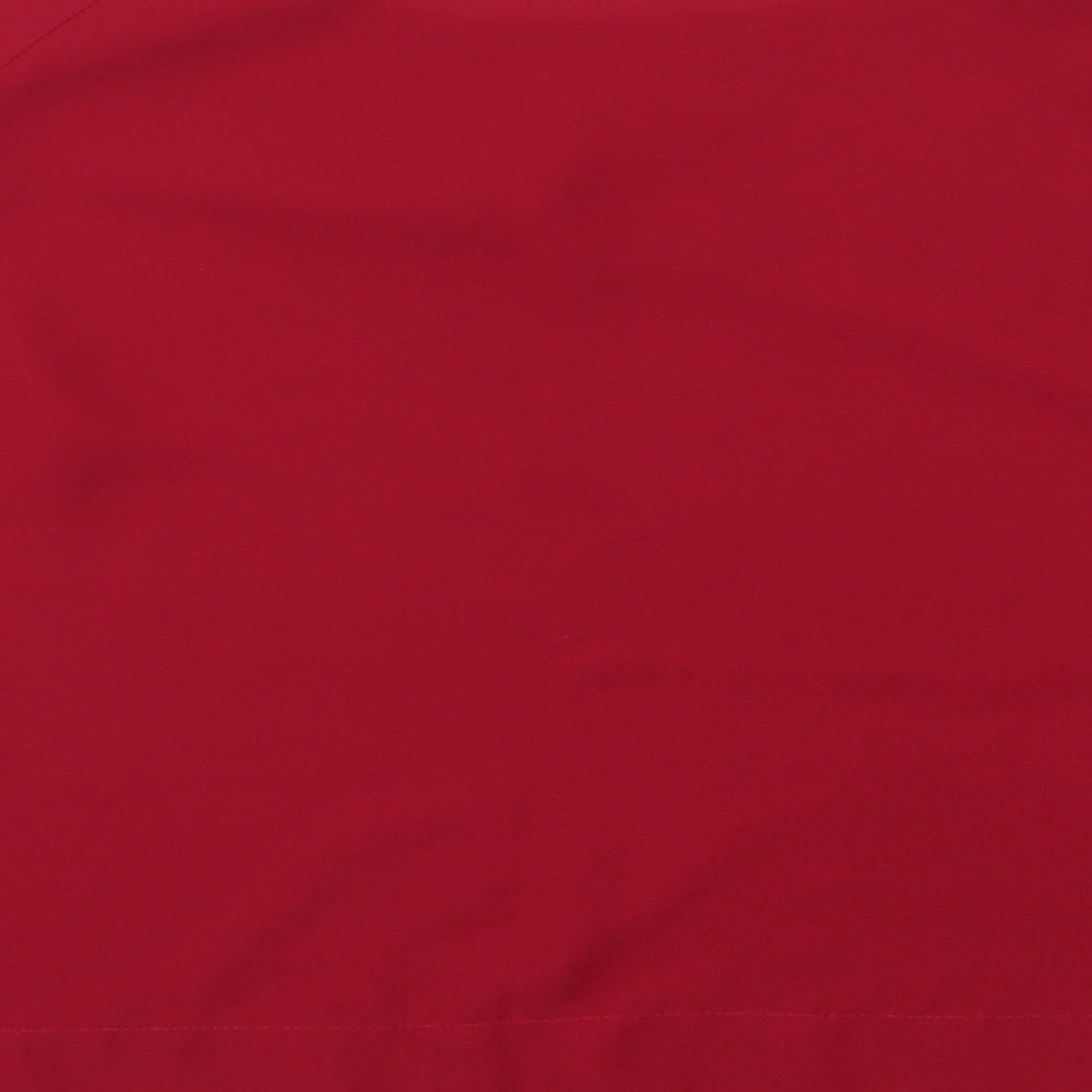 New Look Womens Red Chiffon Cropped Blouse Size 8 - Burgundy