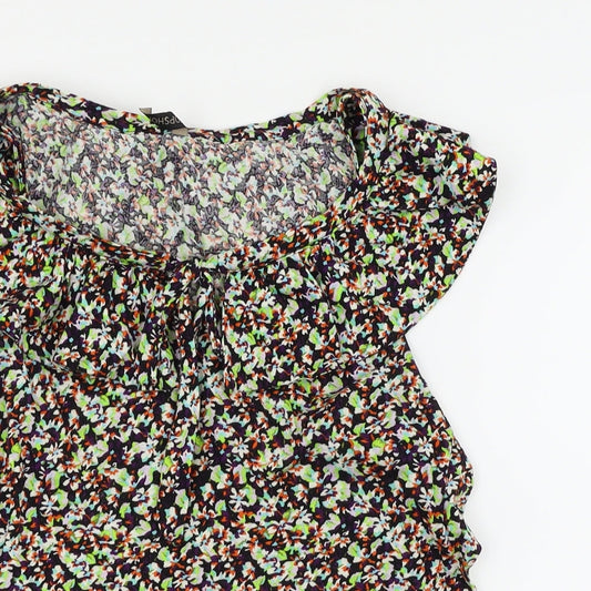 Topshop Womens Multicoloured Floral Basic Blouse Size 10
