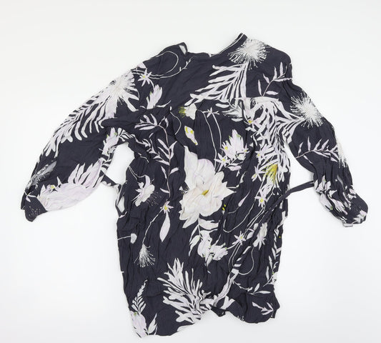 H&M Womens Multicoloured Floral Basic Button-Up Size 6