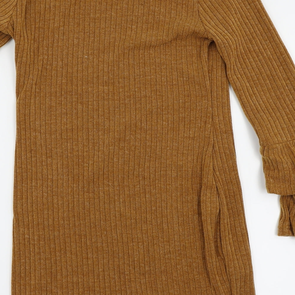 Brand and care label for Parisian women’s yellow jumper, size UK 12