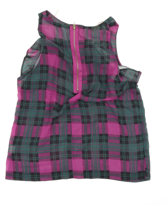 Glamorous Womens Multicoloured Check Basic Tank Size 12