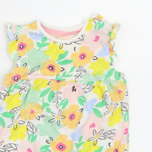 Fred & Flo Girls Multicoloured Floral Basic T-Shirt Size 3-6 Months