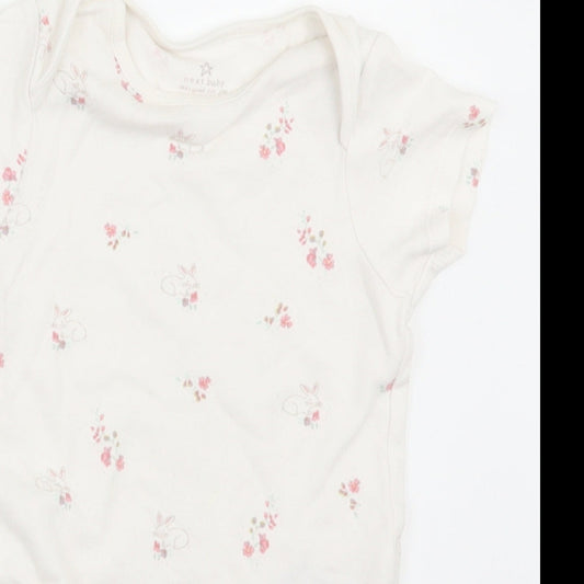 NEXT Girls White Animal Print Babygrow One-Piece Size 12-18 Months